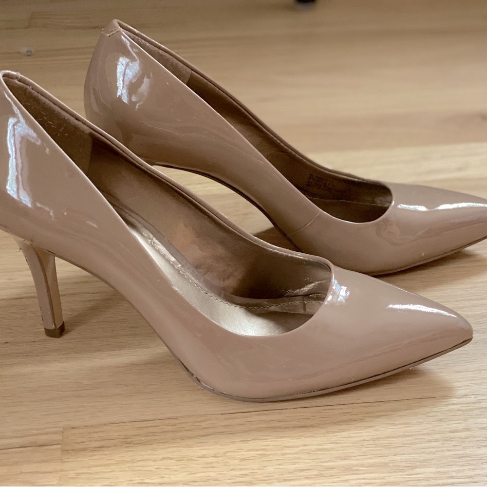 BCBG Paris Nude Gaminkha Patent Pumps